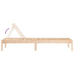 Chaise longue 199,5x60x74 cm bois massif de pin 