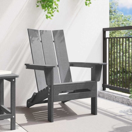 Chaise Adirondack pliante Gris clair 74,5x80,5x90 cm HDPE 