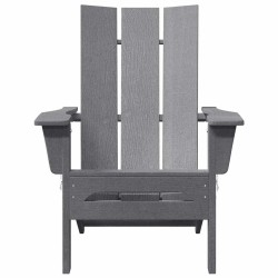 Chaise Adirondack pliante Gris clair 74,5x80,5x90 cm HDPE 