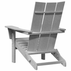 Chaise Adirondack pliante Gris clair 74,5x80,5x90 cm HDPE 