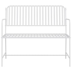 Banc Blanc Métal 103,5 x 51,5 x 90 cm Durable Banc d'extérieur 