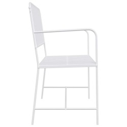 Banc Blanc Métal 103,5 x 51,5 x 90 cm Durable Banc d'extérieur 