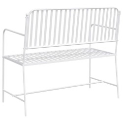 Banc Blanc Métal 103,5 x 51,5 x 90 cm Durable Banc d'extérieur 