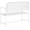 Banc Blanc Métal 103,5 x 51,5 x 90 cm Durable Banc d'extérieur 