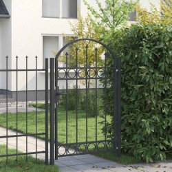 Porte de Clôture Gris 100 x 150 cm Acier peint par poudre 