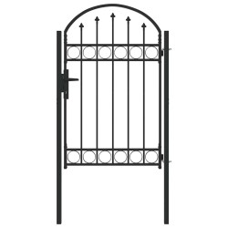 Porte de Clôture Gris 100 x 150 cm Acier peint par poudre 