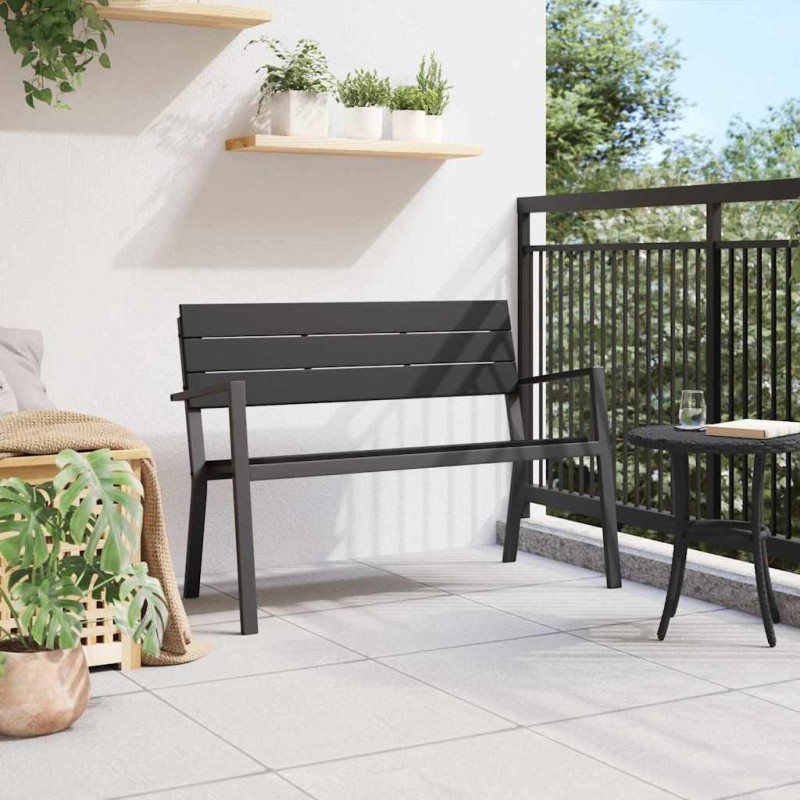 Banc de jardin en acier et WPC noir 