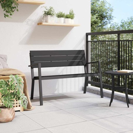 Banc de jardin en acier et WPC noir 