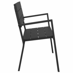Banc de jardin en acier et WPC noir 