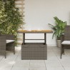 Table de jardin gris 90x55x71cm Résine tressée et bois d'acacia 