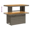 Table de jardin gris 90x55x71cm Résine tressée et bois d'acacia 