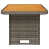 Table de jardin gris 90x55x71cm Résine tressée et bois d'acacia 
