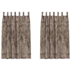 Rideaux en velours 2 pcs avec œillets cappuccino 175x140 cm 