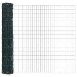 Clôture Euro avec 7 poteaux flasqués 1,5 x 10 m en acier galvanisé 