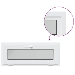 Fenêtre de sous-sol RISOR 100x40 cm inclinable 3 vitrages blanc 
