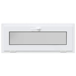 Fenêtre de sous-sol RISOR 100x40 cm inclinable 3 vitrages blanc 