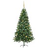 Arbre de Noël artificiel pré-éclairé et boules 180 cm vert 