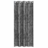 Rideaux en velours , 2 pièces avec œillets, gris, 260 x 140 cm 