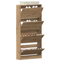 Armoire à Chaussures Chêne Artisanal Bois d'Ingénierie 
