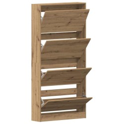 Armoire à Chaussures Chêne Artisanal Bois d'Ingénierie 