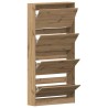 Armoire à Chaussures Chêne Artisanal Bois d'Ingénierie 