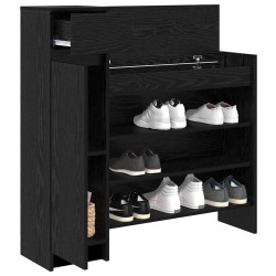 Armoire à chaussures Chêne Noir 100.5x28x100 cm en bois MDF 