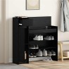Armoire à chaussures Chêne Noir 100.5x28x100 cm en bois MDF 