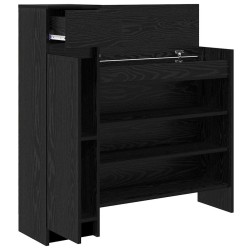 Armoire à chaussures Chêne Noir 100.5x28x100 cm en bois MDF 