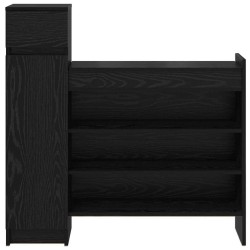 Armoire à chaussures Chêne Noir 100.5x28x100 cm en bois MDF 