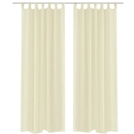 Rideau fin Crème 140x225 cm 2 pcs 