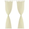 Rideau fin Crème 140x225 cm 2 pcs 