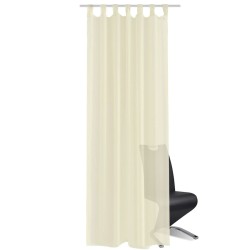 Rideau fin Crème 140x225 cm 2 pcs 