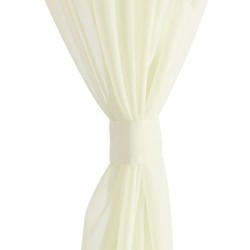Rideau fin Crème 140x225 cm 2 pcs 