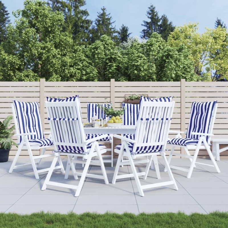 Coussins de chaise de jardin à dossier haut lot de 6 