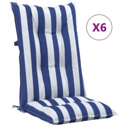 Coussins de chaise de jardin à dossier haut lot de 6 