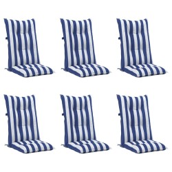Coussins de chaise de jardin à dossier haut lot de 6 