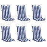 Coussins de chaise de jardin à dossier haut lot de 6 