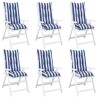 Coussins de chaise de jardin à dossier haut lot de 6 