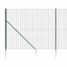 Clôture en treillis métallique et piquet d'ancrage vert 1,6x10m 