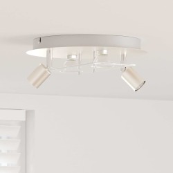 Projecteur de plafond avec 2 têtes réglables Nickel mat GU10 