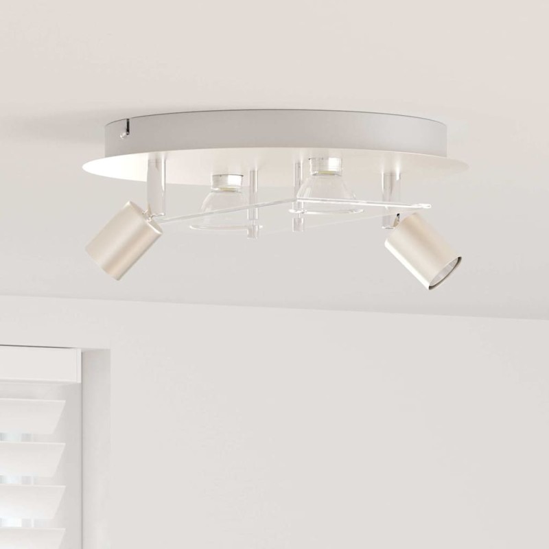 Projecteur de plafond avec 2 têtes réglables Nickel mat GU10 