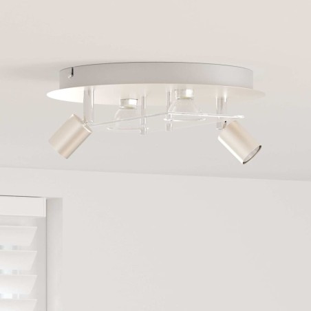 Projecteur de plafond avec 2 têtes réglables Nickel mat GU10 