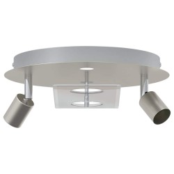 Projecteur de plafond avec 2 têtes réglables Nickel mat GU10 