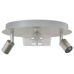 Projecteur de plafond avec 2 têtes réglables Nickel mat GU10 