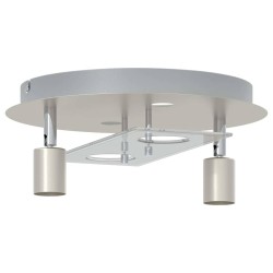Projecteur de plafond avec 2 têtes réglables Nickel mat GU10 