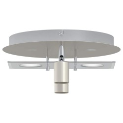 Projecteur de plafond avec 2 têtes réglables Nickel mat GU10 
