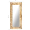 Miroir 110x50 cm Bois de manguier massif 