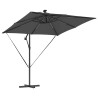 Parasol banane à mât déporté Anthracite 249 x 249 x 250 cm 