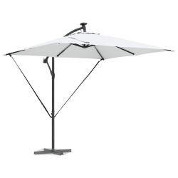 Parasol banane à mât déporté Couleur sable 249 x 249 x 250 cm 