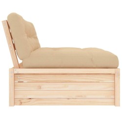Canapé central 120x80 cm bois de pin massif 